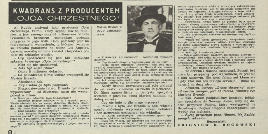 Kwadrans z producentem "Ojca chrzestnego"