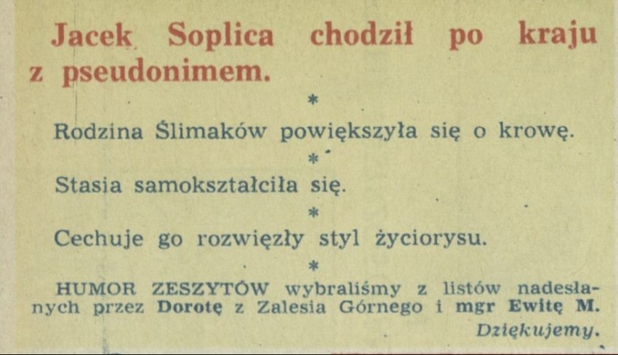 Humor zeszytów