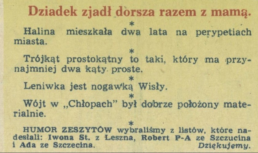 Humor zeszytów