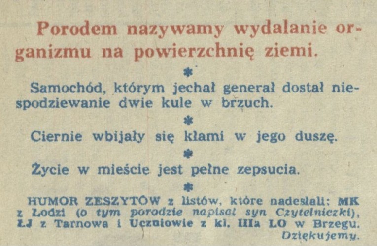 Humor zeszytów