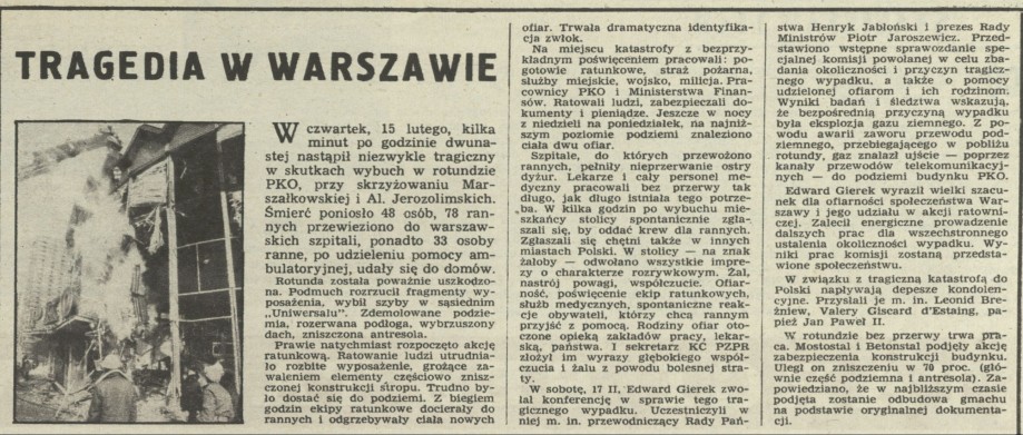 Tragedia w Warszawie