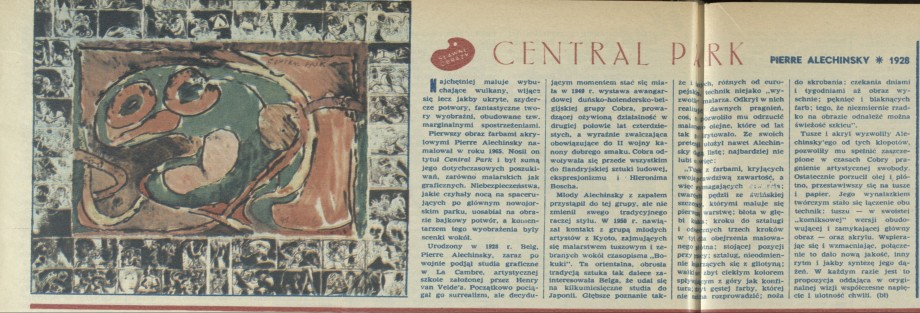 Central Park - Pierre Alechinsky 1928