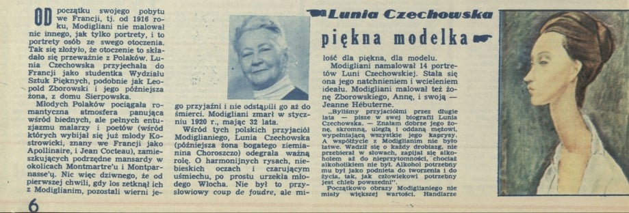 Lunia Czechowska - piękna modelka Modiglianiego