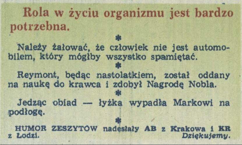 Humor zeszytów szkolnych