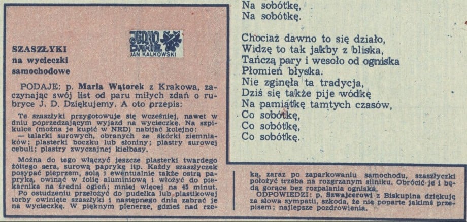 Szaszłyki na wycieczki samochodowe