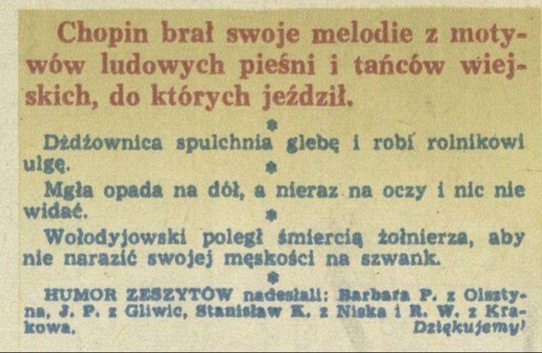 Humor zeszytów
