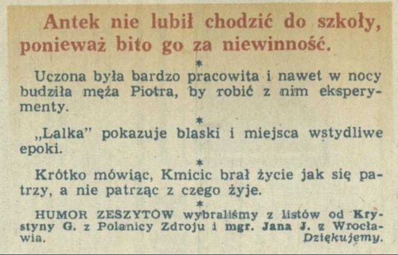 Humor zeszytów