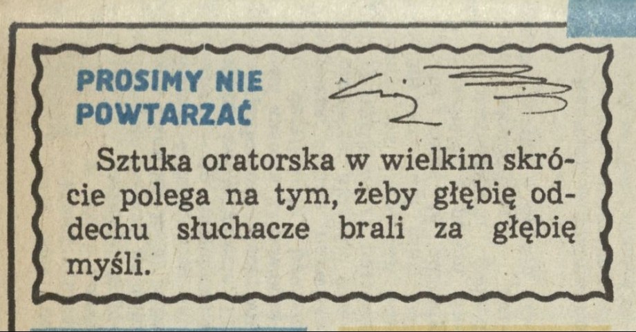 Prosimy nie powtarzać