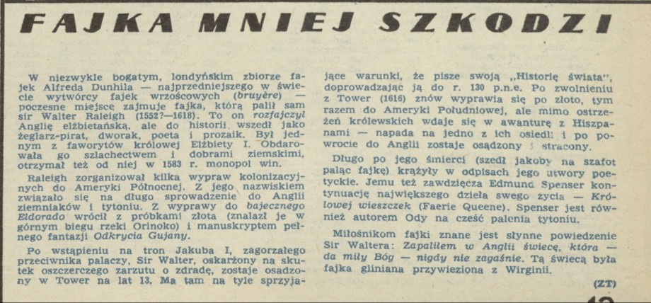 Fajka mniej szkodzi