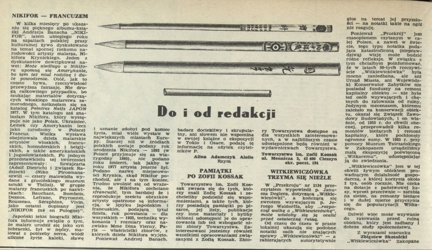 Listy do i od redakcji