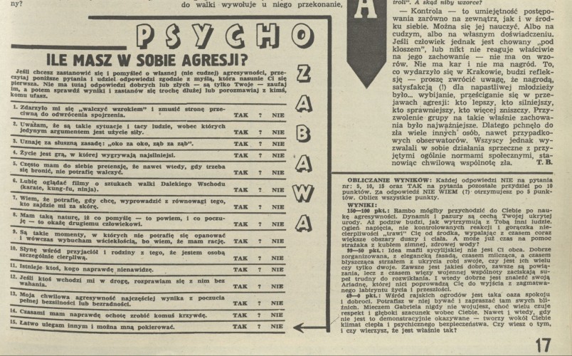 Psychozabawa: ile masz w sobie agresji