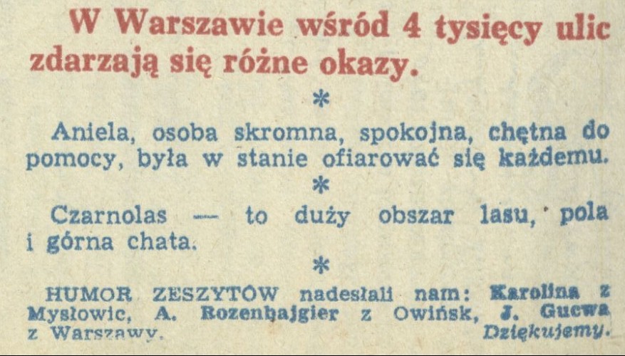 Humor zeszytów
