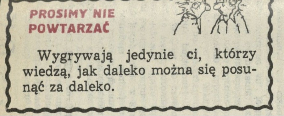 Prosimy nie powtarzać