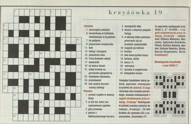 krzyżówka 19