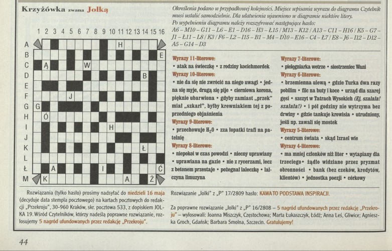 Krzyżówka zwana Jolką
