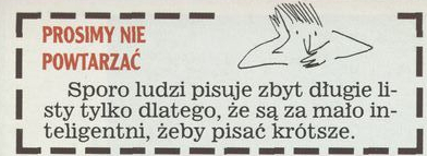Prosimy nie powtarzać