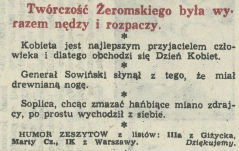 Humor zeszytów