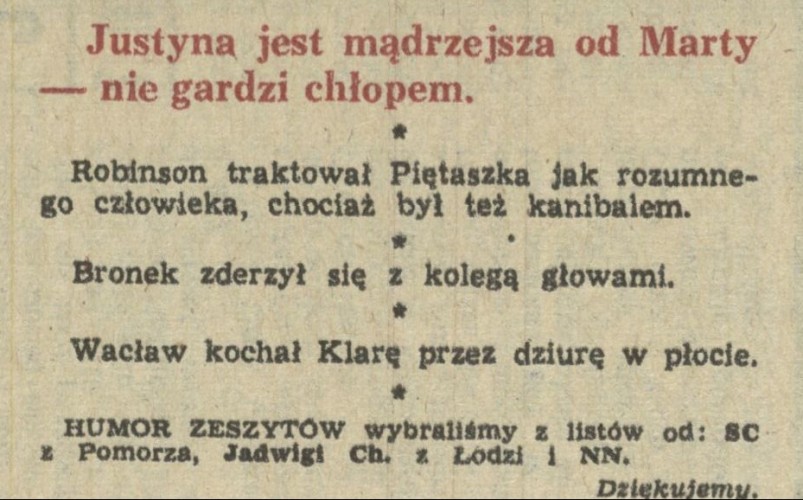 Humor zeszytów