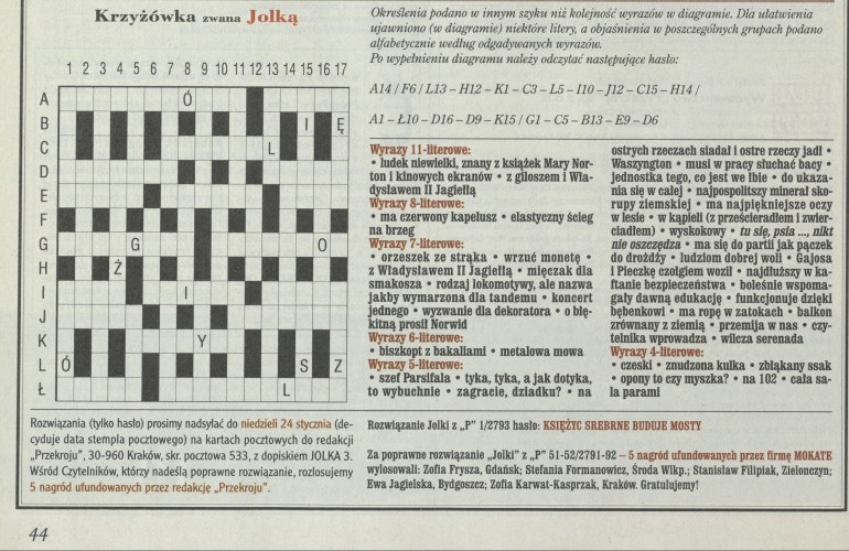 Krzyżówka zwana Jolką