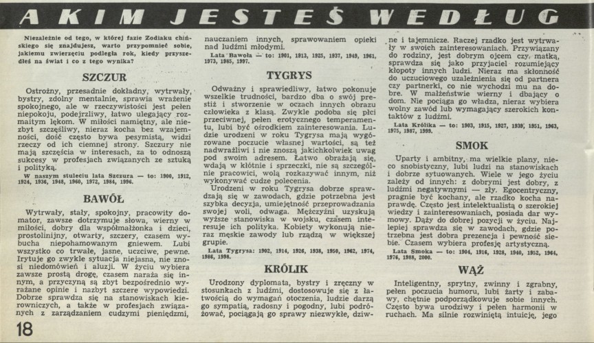 A kim jesteś według roku urodzenia?