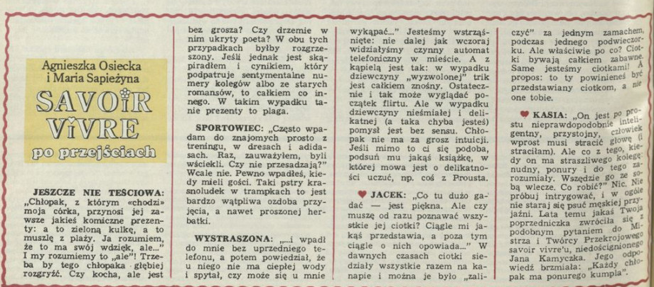 Savoir vivre po przejściach