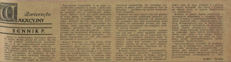 Wakacyjny sennik Przekroju - Zwierzęta