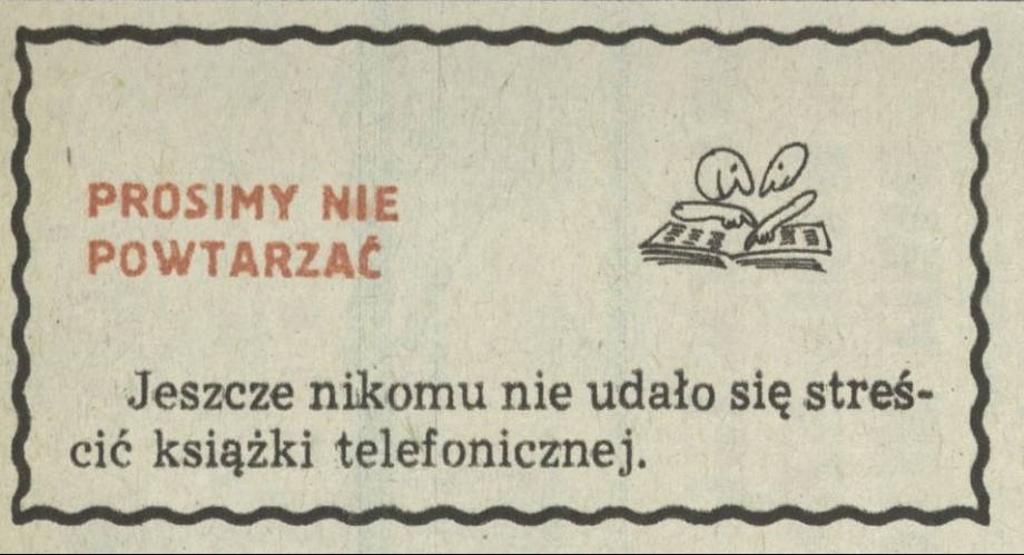 Prosimy nie powtarzać