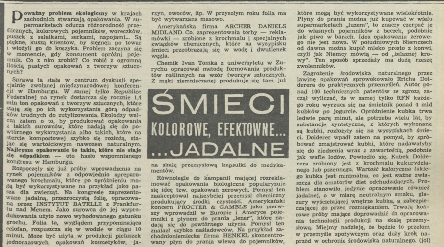 Śmieci kolorowe, efektowne... jadalne