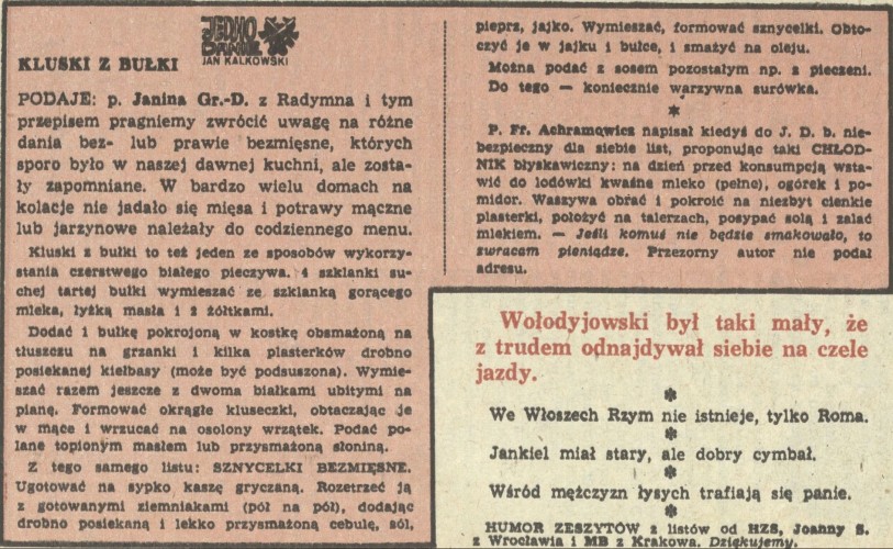 Jedno danie Jan Kalkowski