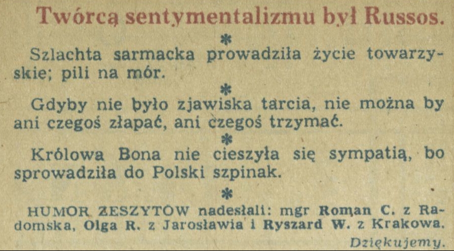 Humor zeszytów