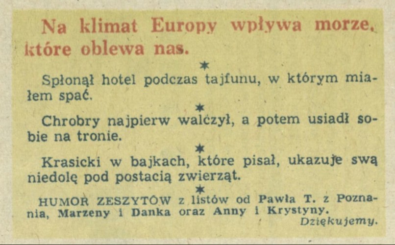Na klimat Europy