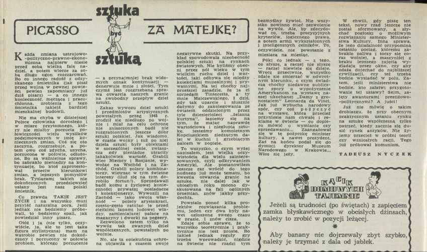 Picasso za Matejkę?