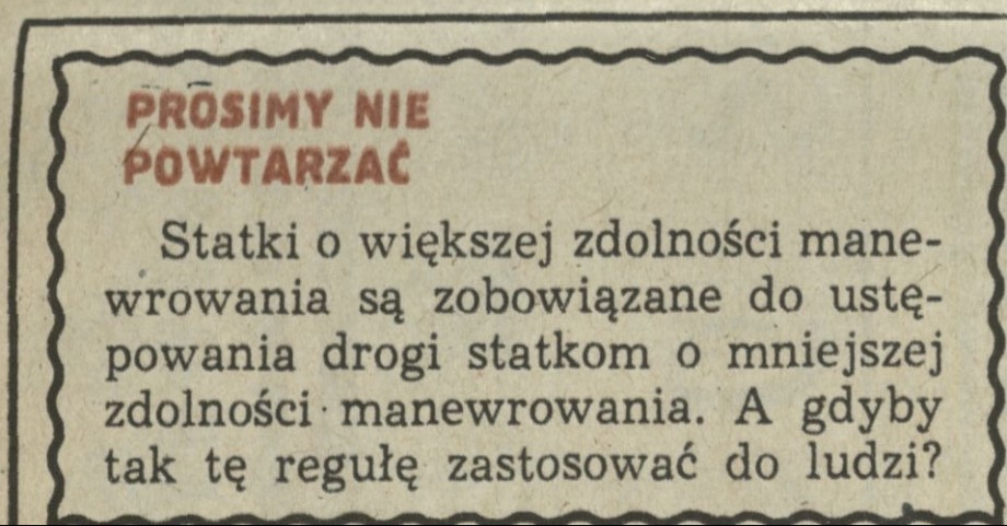 Prosimy nie powtarzać