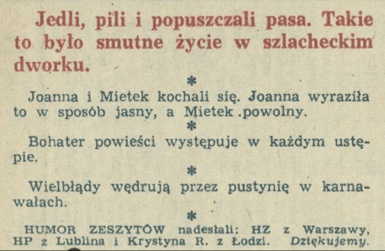 Humor zeszytów