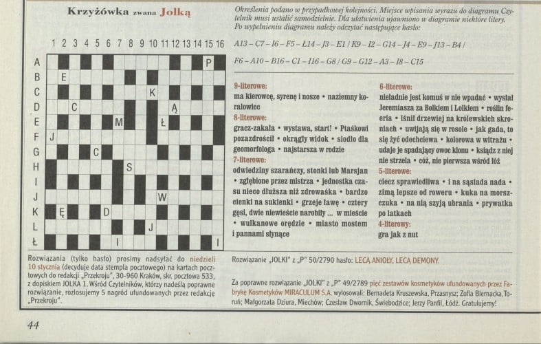 Krzyżówka zwana Jolką