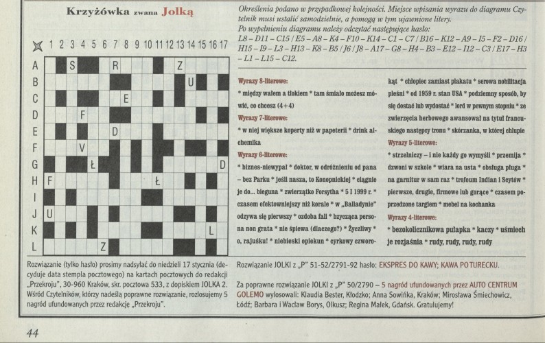 Krzyżówka zwana Jolką