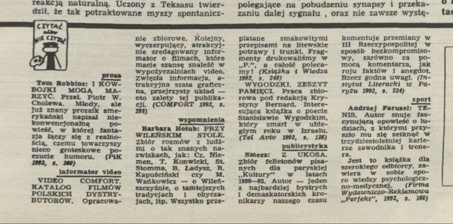 Czytać albo nie czytać?