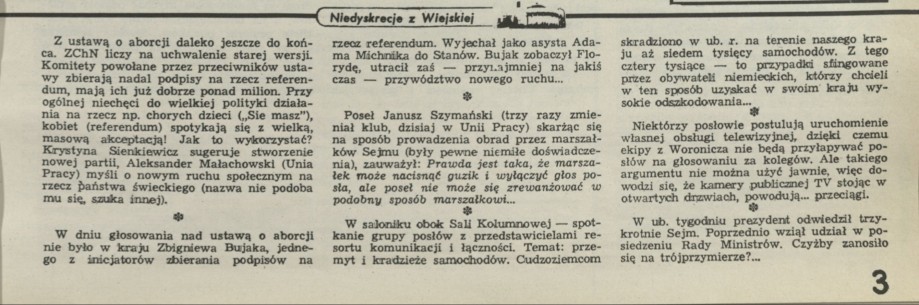 Niedyskrecje z Wiejskiej