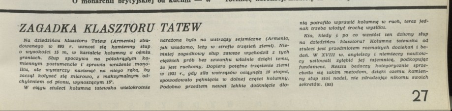 Zagadka klasztoru Tatew