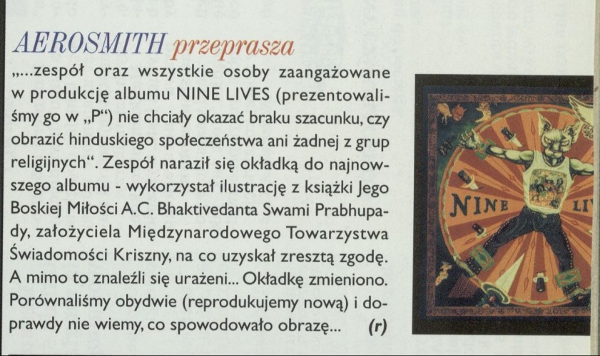 Aerosmith przeprasza