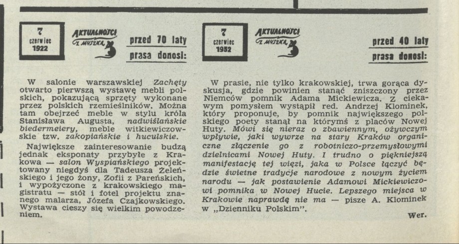 Aktualności z Myszką