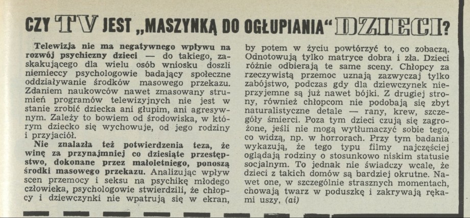 Czy TV jest maszynką do ogłupiania dzieci?