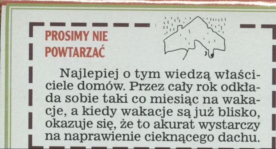 Prosimy nie powtarzać