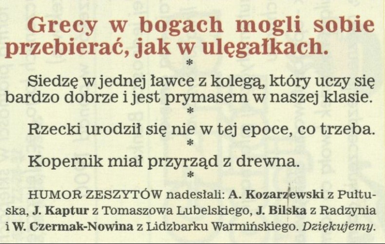 Humor zeszytów