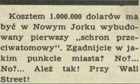 Schron przeciwatomowy w Nowym Jorku