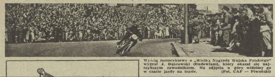 Wyścig motocyklowy o "Wielką Nagrodę Wojska Polskiego"