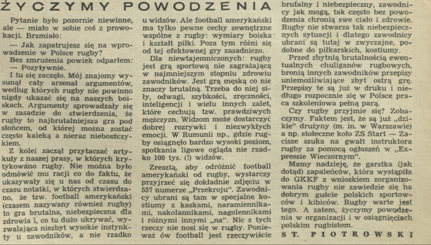 Życzymy powodzenia