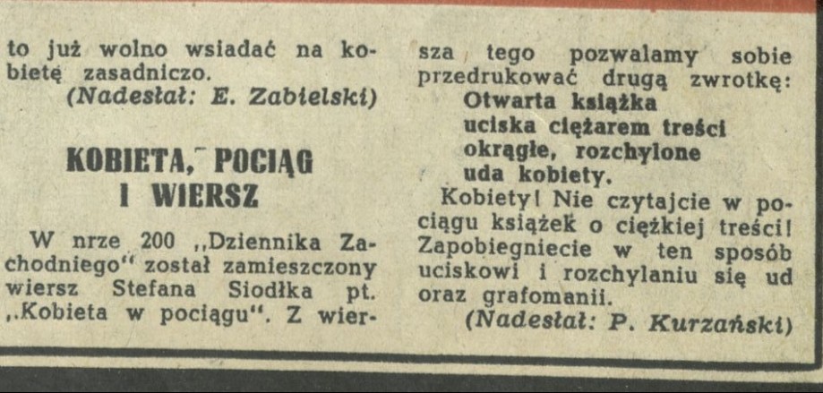 Kobieta, pociąg i wiersz