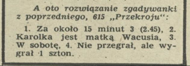Rozwiązanie zgadywanki "Zastanów się" z nru 615