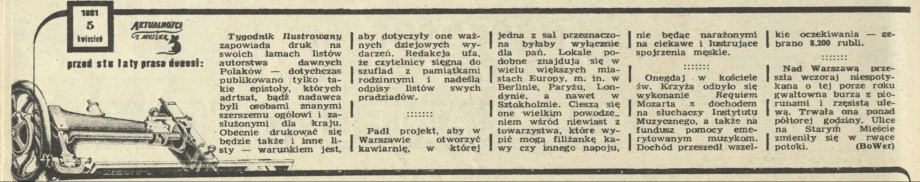 Przed stu laty prasa donosi